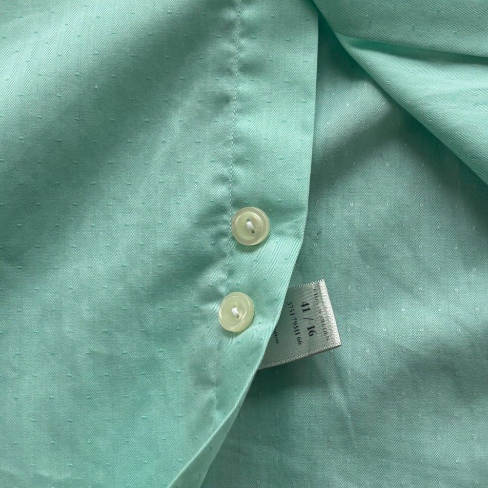 Eton Dress Shirt Mens 16 41 Mint Green Textured Contemporary Fit Business Luxury - Picture 5 of 8